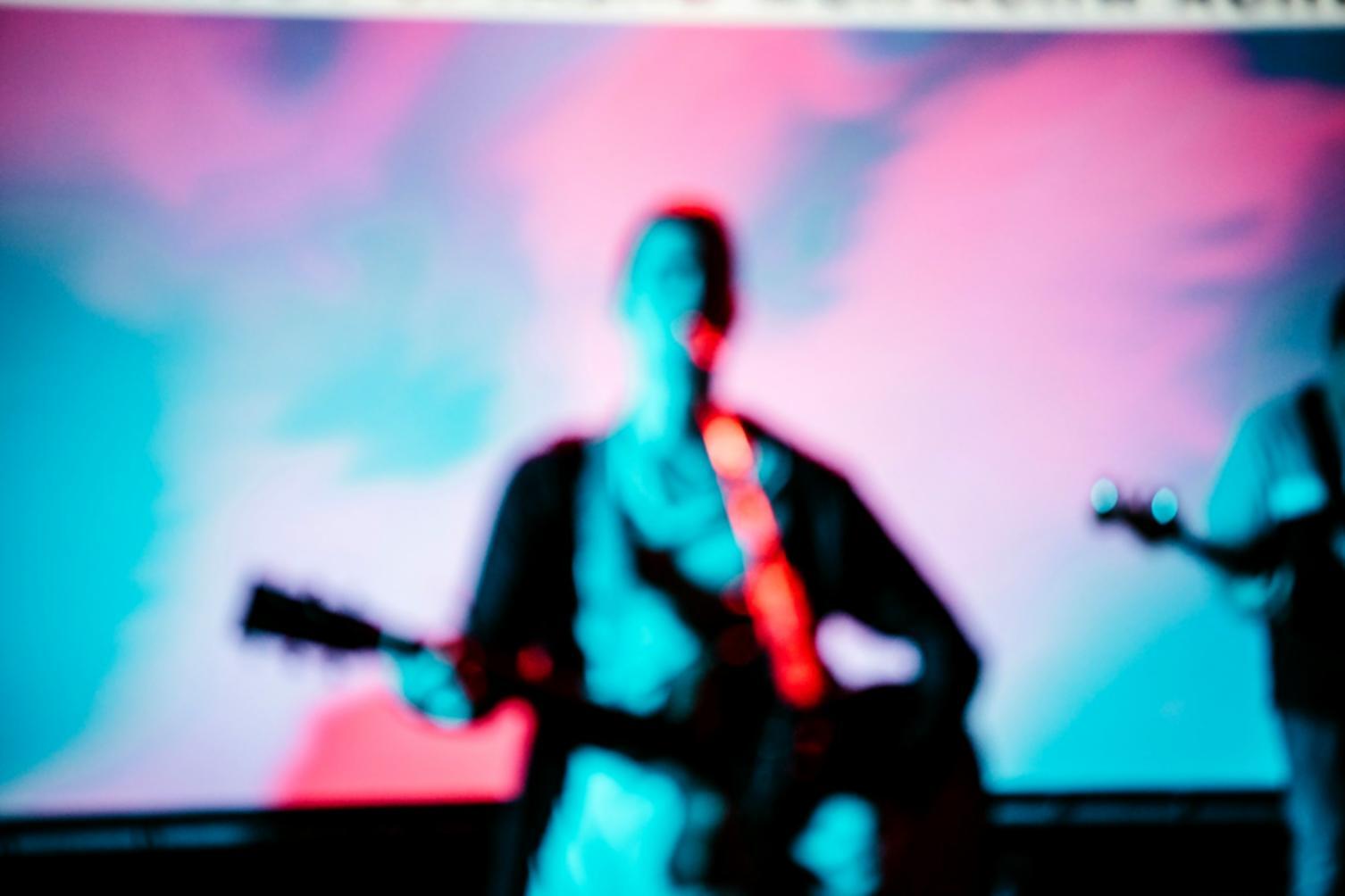 Sound design workspace with analog synthesis equipment